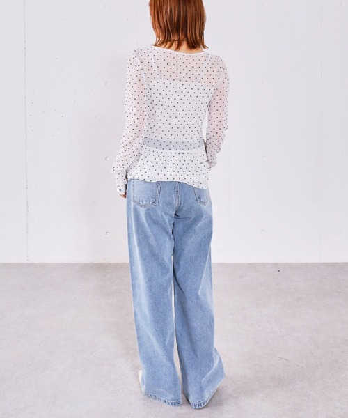 archives(アルシーヴ)の「ドットアソートシアーフリルカットTOPS(Tシャツ/カットソー・レディース・ブラック/オフホワイト/ホワイト・MEDIUM)」の14枚目の写真