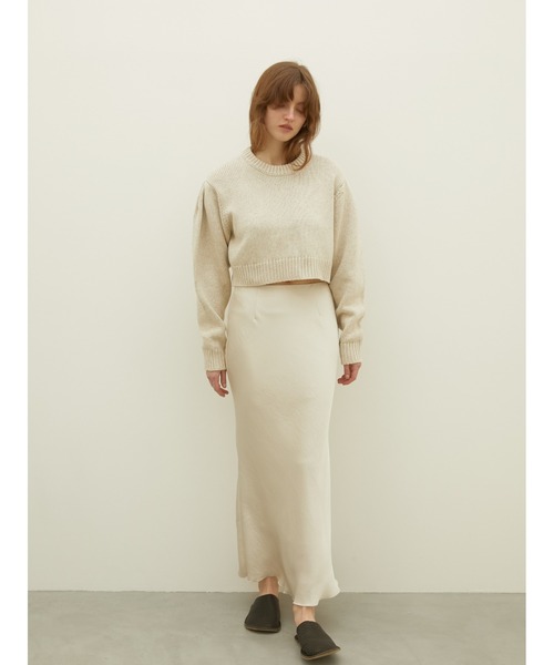 LA PEAU DE GEM(ラポドゥジェム)の「【LA PEAU DE GEM】no slit satin skirt/ノースリットサテンスカート(スカート・レディース・ブラウン/ブラック/アイボリー・MEDIUM/SMALL)」の17枚目の写真