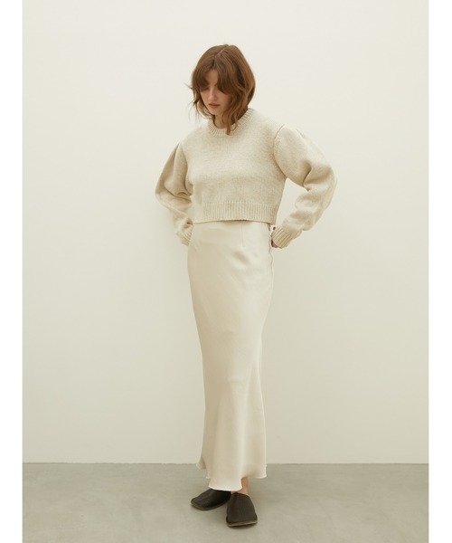 LA PEAU DE GEM(ラポドゥジェム)の「【LA PEAU DE GEM】no slit satin skirt/ノースリットサテンスカート(スカート・レディース・ブラウン/ブラック/アイボリー・MEDIUM/SMALL)」の18枚目の写真