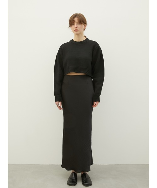 LA PEAU DE GEM(ラポドゥジェム)の「【LA PEAU DE GEM】no slit satin skirt/ノースリットサテンスカート(スカート・レディース・ブラウン/ブラック/アイボリー・MEDIUM/SMALL)」の7枚目の写真