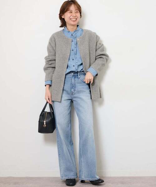 JOURNAL STANDARD relume（ジャーナルスタンダード　レリューム）の「《WEB限定追加4》スタンドネックデニムフリルブラウス（シャツ/ブラウス・レディース・ネイビー/ブルー・FREE）」の20枚目の写真