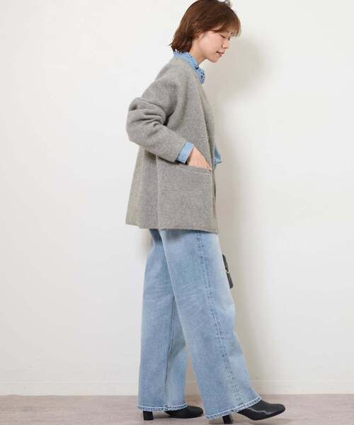 JOURNAL STANDARD relume（ジャーナルスタンダード　レリューム）の「《WEB限定追加4》スタンドネックデニムフリルブラウス（シャツ/ブラウス・レディース・ネイビー/ブルー・FREE）」の22枚目の写真