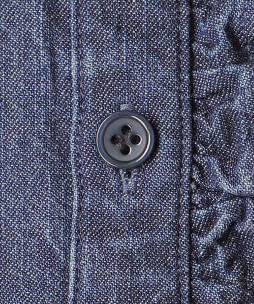 JOURNAL STANDARD relume（ジャーナルスタンダード　レリューム）の「《WEB限定追加4》スタンドネックデニムフリルブラウス（シャツ/ブラウス・レディース・ネイビー/ブルー・FREE）」の11枚目の写真