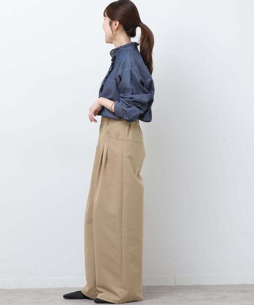 JOURNAL STANDARD relume（ジャーナルスタンダード　レリューム）の「《WEB限定追加4》スタンドネックデニムフリルブラウス（シャツ/ブラウス・レディース・ネイビー/ブルー・FREE）」の15枚目の写真