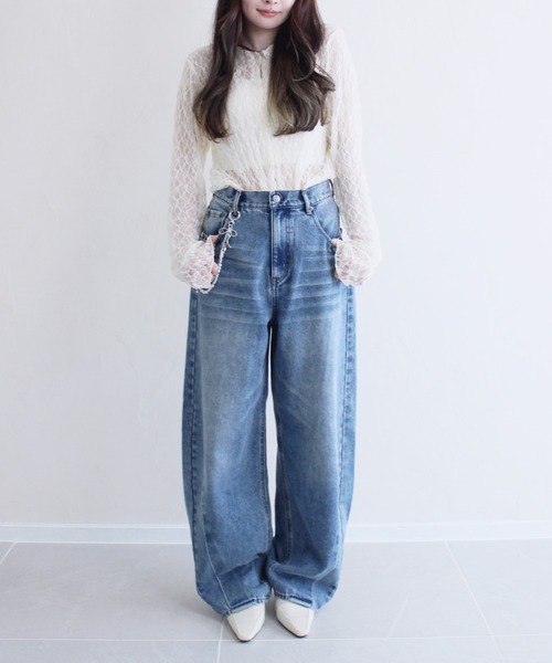 Reurie'(レウリィ)の「エンボスレースポロシャツ / 春服 襟 アイボリー ブラック レース(カーディガン/ボレロ・レディース・アイボリー/ブラック・FREE)」の9枚目の写真