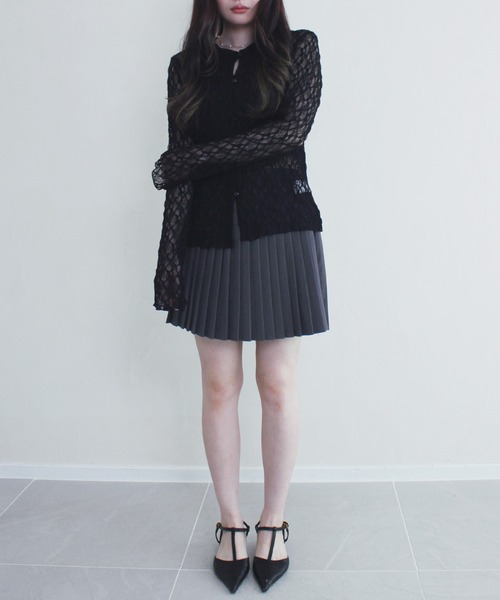 Reurie'(レウリィ)の「エンボスレースポロシャツ / 春服 襟 アイボリー ブラック レース(カーディガン/ボレロ・レディース・アイボリー/ブラック・FREE)」の12枚目の写真