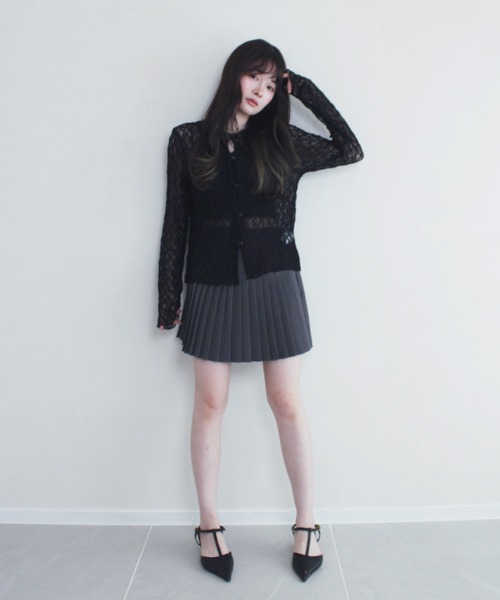 Reurie'(レウリィ)の「エンボスレースポロシャツ / 春服 襟 アイボリー ブラック レース(カーディガン/ボレロ・レディース・アイボリー/ブラック・FREE)」の13枚目の写真