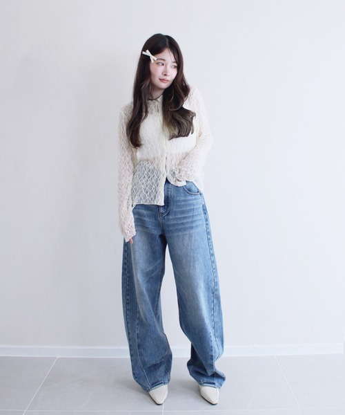 Reurie'(レウリィ)の「エンボスレースポロシャツ / 春服 襟 アイボリー ブラック レース(カーディガン/ボレロ・レディース・アイボリー/ブラック・FREE)」の18枚目の写真