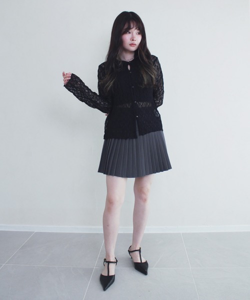 Reurie'(レウリィ)の「エンボスレースポロシャツ / 春服 襟 アイボリー ブラック レース(カーディガン/ボレロ・レディース・アイボリー/ブラック・FREE)」の21枚目の写真