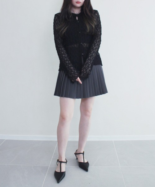 Reurie'(レウリィ)の「エンボスレースポロシャツ / 春服 襟 アイボリー ブラック レース(カーディガン/ボレロ・レディース・アイボリー/ブラック・FREE)」の22枚目の写真