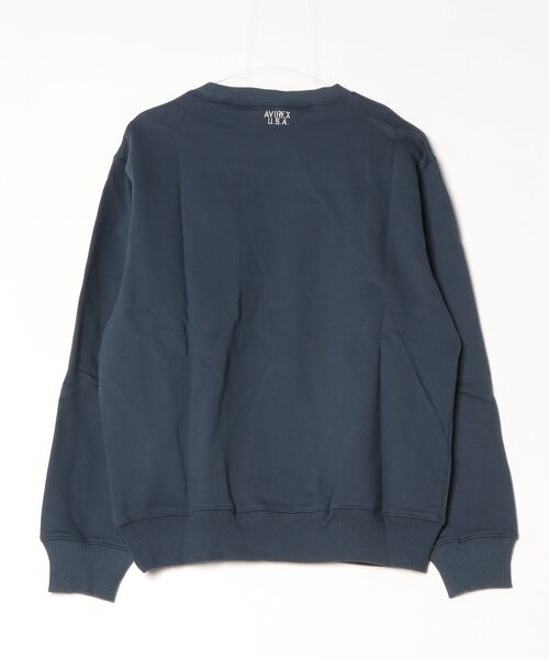 AVIREX(アヴィレックス)の「《WEB&DEPOT限定》DAILY EX LOGO CREW NECK SWEAT / ロゴ クルーネック スウェット / AVIREX / アヴィレックス(スウェット・メンズ・ネイビー/ブラック/オフホワイト/グレー・LARGE/MEDIUM/X-LARGE/XX-LARGE)」の5枚目の写真