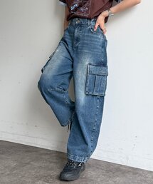 カーブカーゴデニムパンツ