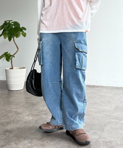 CPCM(シーピーシーエム)の「カーブカーゴデニムパンツ(その他パンツ・レディース・ネイビー/ブラック/ブルー・SMALL/MEDIUM)」の1枚目の写真