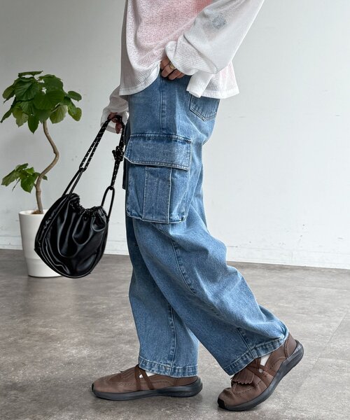 CPCM(シーピーシーエム)の「カーブカーゴデニムパンツ(その他パンツ・レディース・ネイビー/ブラック/ブルー・SMALL/MEDIUM)」の13枚目の写真
