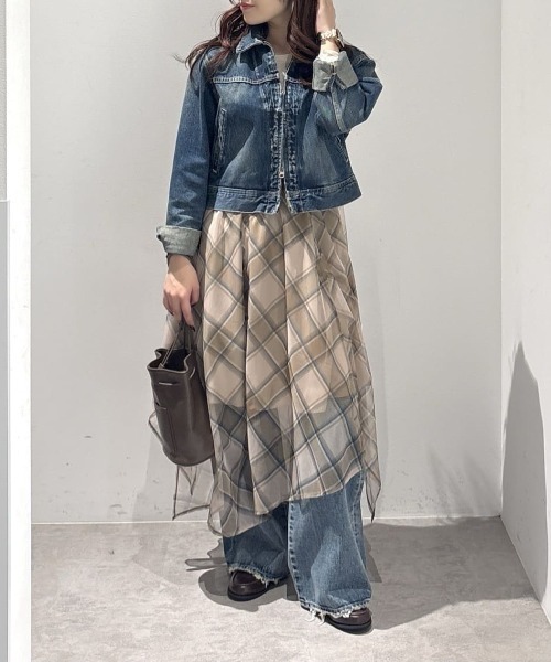 AZUL by moussy(アズールバイマウジー)の「【身長/骨格別着用画像あり】シアーチェックハンカチーフヘムスカート(スカート・レディース・ベージュ系その他/ブラック系その他・FREE)」の18枚目の写真