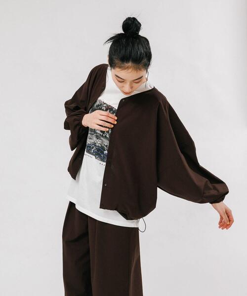 EKAL（エカル）の「『吸水速乾/通気性/軽量』DOT AIR CARDIGAN（カーディガン/ボレロ・レディース・ブラウン/ブラック/チャコールグレー・ONE）」の17枚目の写真