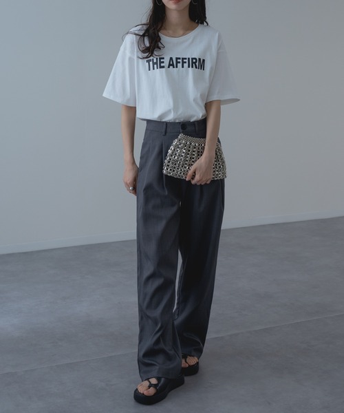 refinedworks（リファインドワークス）の「【refinedworks】フロントロゴ が目を惹く大人の こなれ感 Tシャツ！（Tシャツ/カットソー・レディース・オフホワイト/ネイビー・FREE）」の18枚目の写真