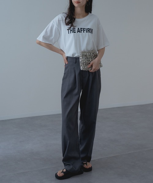 refinedworks（リファインドワークス）の「【refinedworks】フロントロゴ が目を惹く大人の こなれ感 Tシャツ！（Tシャツ/カットソー・レディース・オフホワイト/ネイビー・FREE）」の8枚目の写真