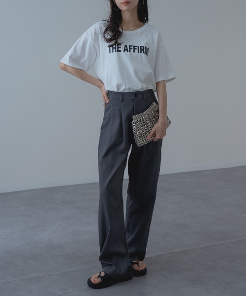 refinedworks（リファインドワークス）の「【refinedworks】フロントロゴ が目を惹く大人の こなれ感 Tシャツ！（Tシャツ/カットソー・レディース・オフホワイト/ネイビー・FREE）」の7枚目の写真