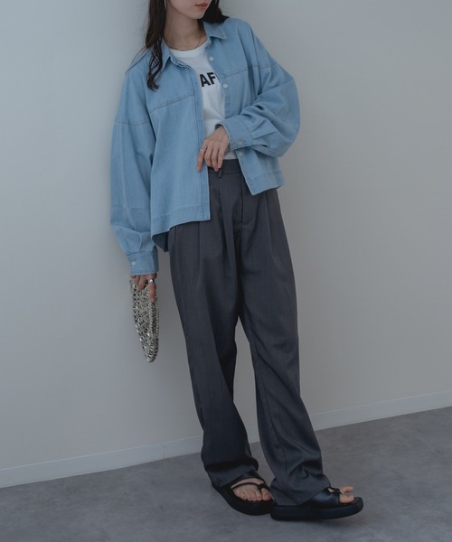 refinedworks（リファインドワークス）の「【refinedworks】フロントロゴ が目を惹く大人の こなれ感 Tシャツ！（Tシャツ/カットソー・レディース・オフホワイト/ネイビー・FREE）」の22枚目の写真