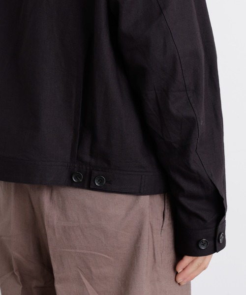 NANO universe(ナノユニバース)の「「FRENCH LINEN」リネンコットンシャツブルゾン(ブルゾン・メンズ・ブラック/その他1・S/M/L)」の15枚目の写真