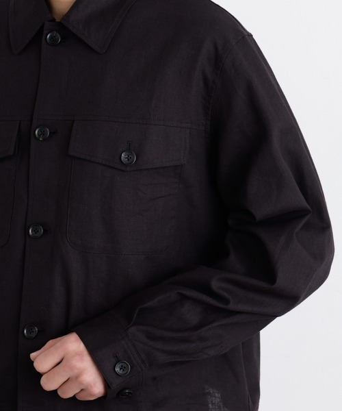 NANO universe(ナノユニバース)の「「FRENCH LINEN」リネンコットンシャツブルゾン(ブルゾン・メンズ・ブラック/その他1・S/M/L)」の13枚目の写真