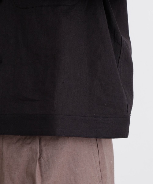 NANO universe(ナノユニバース)の「「FRENCH LINEN」リネンコットンシャツブルゾン(ブルゾン・メンズ・ブラック/その他1・S/M/L)」の14枚目の写真