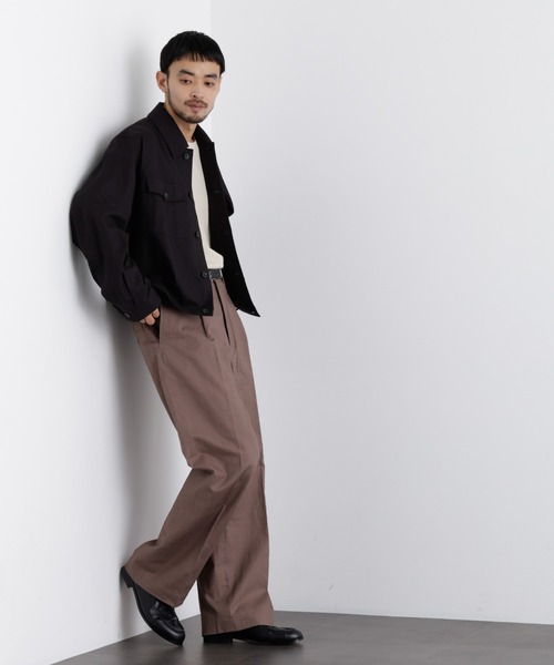 NANO universe(ナノユニバース)の「「FRENCH LINEN」リネンコットンシャツブルゾン(ブルゾン・メンズ・ブラック/その他1・S/M/L)」の8枚目の写真