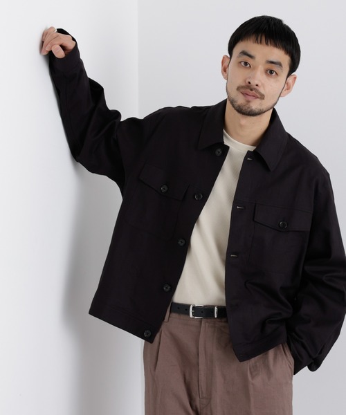 NANO universe(ナノユニバース)の「「FRENCH LINEN」リネンコットンシャツブルゾン(ブルゾン・メンズ・ブラック/その他1・S/M/L)」の3枚目の写真