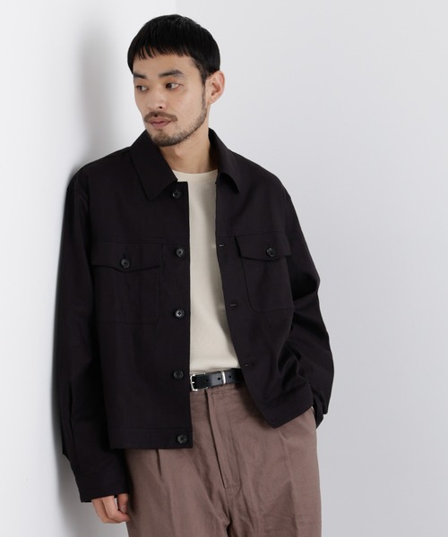 NANO universe(ナノユニバース)の「「FRENCH LINEN」リネンコットンシャツブルゾン(ブルゾン・メンズ・ブラック/その他1・S/M/L)」の4枚目の写真