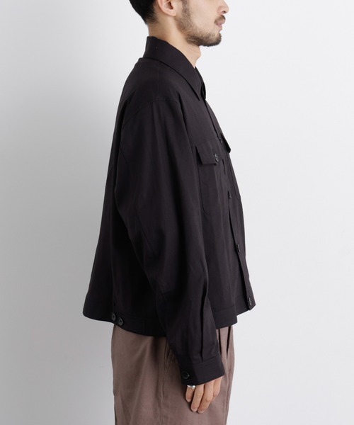 NANO universe(ナノユニバース)の「「FRENCH LINEN」リネンコットンシャツブルゾン(ブルゾン・メンズ・ブラック/その他1・S/M/L)」の10枚目の写真