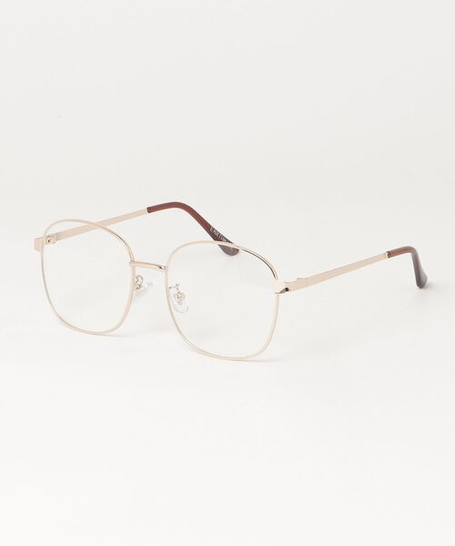 fredy emue（フレディエミュ）の「細メタルスクエアメガネ（サングラス・レディース・ゴールド/シルバー・FREE）」の2枚目の写真