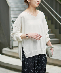 Spick & Span | ペーパーヤーンVネックルーズプルオーバー(ニット/セーター)