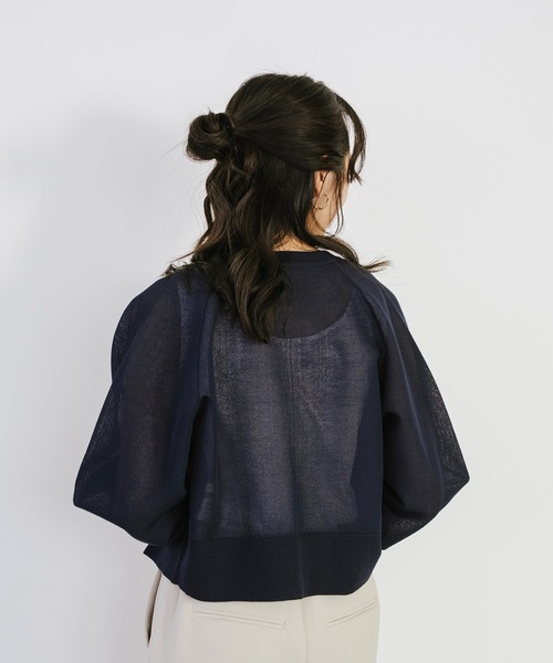 Sirin(シリン)の「【新色追加】リネンライクシアーニットブルゾン(ブルゾン・レディース・ネイビー/ベージュ/オフホワイト/ライトベージュ・FREE)」の21枚目の写真