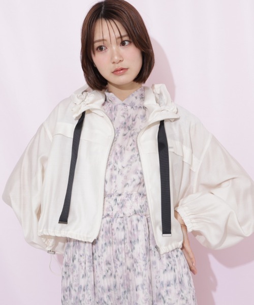 JILL by JILL STUART（ジルバイジルスチュアート）の「シアーブルゾン（その他アウター・レディース・ピンク/ホワイト系その他/ホワイト・FREE）」の2枚目の写真