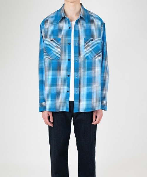 LAD MUSICIAN（ラッドミュージシャン）の「COTTON FLANNEL CHECK BIG SHIRT（シャツ/ブラウス・メンズ・ブルー・44/42/46）」の2枚目の写真
