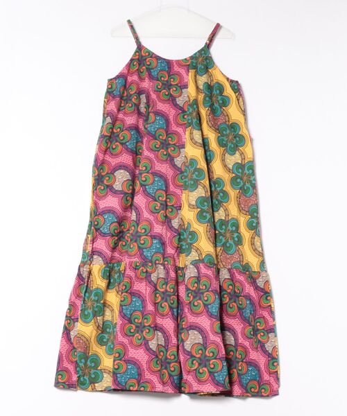 チャイハネ(チャイハネ)の「【チャイハネ】イジェオマパッチワーク風キャミワンピース(ワンピース・レディース・グリーン/ピンク・FREE)」の4枚目の写真