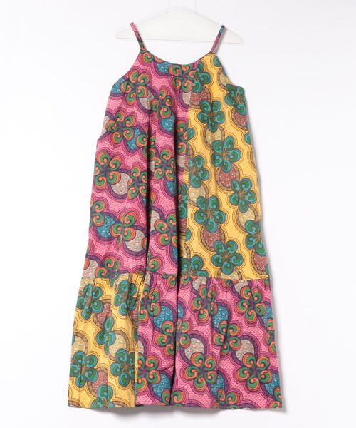 チャイハネ(チャイハネ)の「【チャイハネ】イジェオマパッチワーク風キャミワンピース(ワンピース・レディース・グリーン/ピンク・FREE)」の3枚目の写真