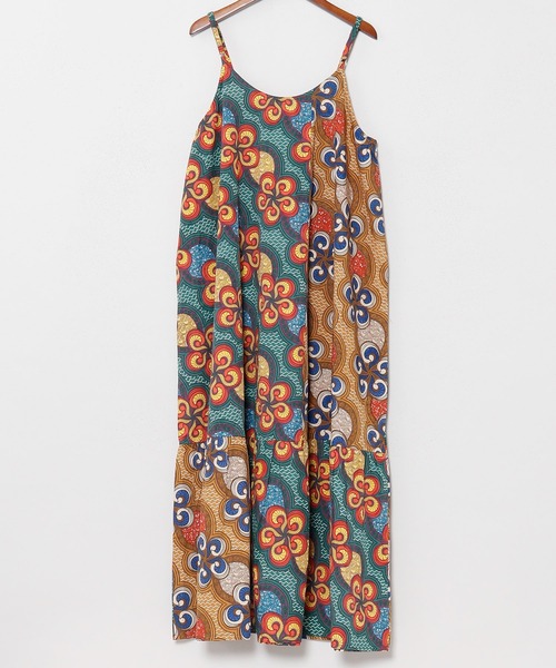 チャイハネ(チャイハネ)の「【チャイハネ】イジェオマパッチワーク風キャミワンピース(ワンピース・レディース・グリーン/ピンク・FREE)」の5枚目の写真