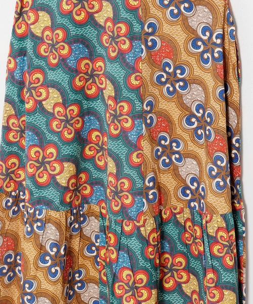 チャイハネ(チャイハネ)の「【チャイハネ】イジェオマパッチワーク風キャミワンピース(ワンピース・レディース・グリーン/ピンク・FREE)」の6枚目の写真