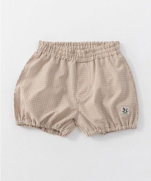 BRANSHES（ブランシェス）の「【涼しい】チェック柄ハーフパンツ（その他ベビー用品・キッズ・ブルー/ブラウン・80/70）」の2枚目の写真