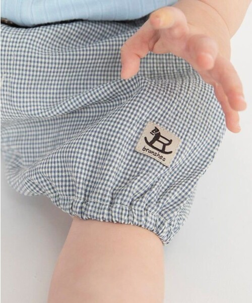 BRANSHES（ブランシェス）の「【涼しい】チェック柄ハーフパンツ（その他ベビー用品・キッズ・ブルー/ブラウン・80/70）」の6枚目の写真