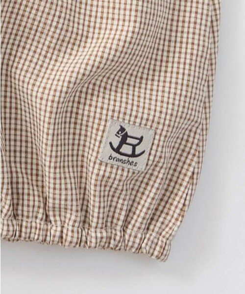 BRANSHES（ブランシェス）の「【涼しい】チェック柄ハーフパンツ（その他ベビー用品・キッズ・ブルー/ブラウン・80/70）」の12枚目の写真