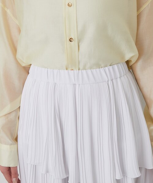 La boutique BonBon（ラブティックボンボン）の「【女子力UP】イレヘムプリーツティアードスカート（スカート・レディース・オフホワイト/サックスブルー/ホワイト・FREE）」の16枚目の写真