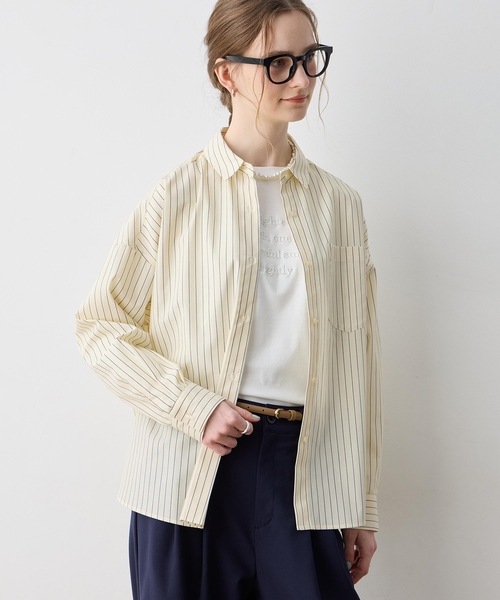 LE SOUK HOLIDAY(ルスークホリデー)の「【WEB限定】バックタックレギュラーカラーシャツ(シャツ/ブラウス・レディース・イエロー/ライトグリーン・M/L)」の4枚目の写真