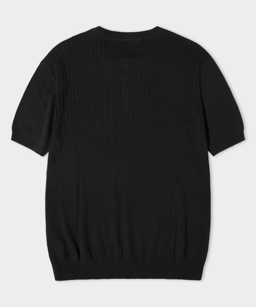 LEMAIN SECOND（リメインセカンド）の「クラシックヘンリーネックウォッシャブル半袖ニット[ブラック]（Tシャツ/カットソー・レディース・その他・MEDIUM/LARGE/X-LARGE）」の2枚目の写真