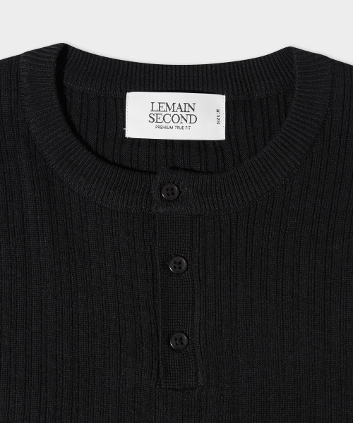 LEMAIN SECOND（リメインセカンド）の「クラシックヘンリーネックウォッシャブル半袖ニット[ブラック]（Tシャツ/カットソー・レディース・その他・MEDIUM/LARGE/X-LARGE）」の7枚目の写真