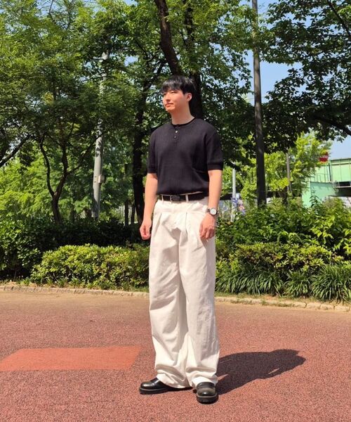 LEMAIN SECOND（リメインセカンド）の「クラシックヘンリーネックウォッシャブル半袖ニット[ブラック]（Tシャツ/カットソー・レディース・その他・MEDIUM/LARGE/X-LARGE）」の16枚目の写真