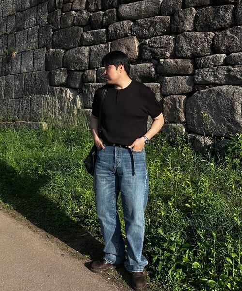 LEMAIN SECOND（リメインセカンド）の「クラシックヘンリーネックウォッシャブル半袖ニット[ブラック]（Tシャツ/カットソー・レディース・その他・MEDIUM/LARGE/X-LARGE）」の19枚目の写真