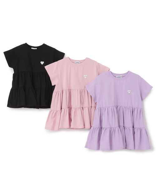minimal(ミニマル)の「【綿100%】半袖ティアードチュニック(Tシャツ/カットソー・キッズ・ブラック/ピンク/ラベンダー・130cm/110cm/120cm/140cm/100cm/90cm)」の21枚目の写真